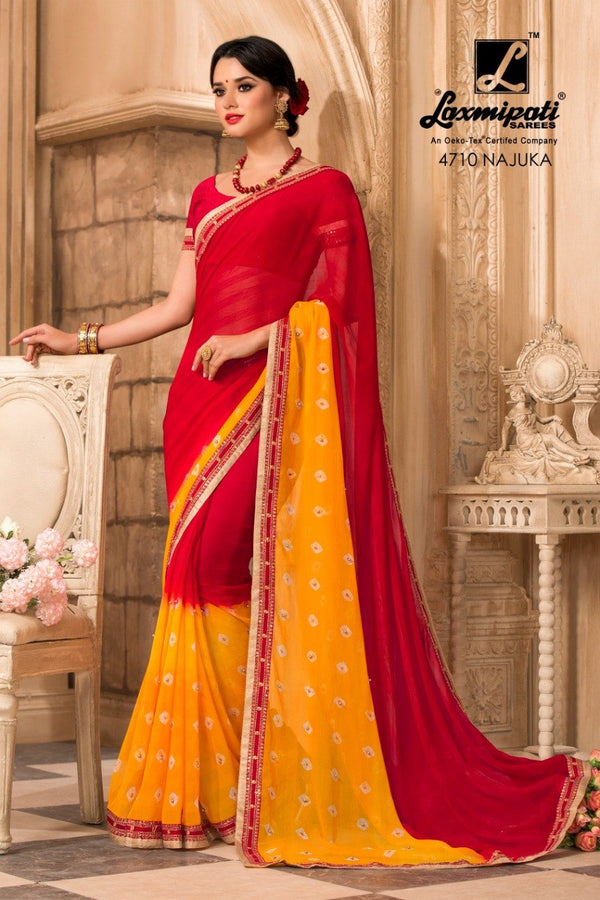 Laxmipati Bhamini 4710 Multicolor Chiffon Saree