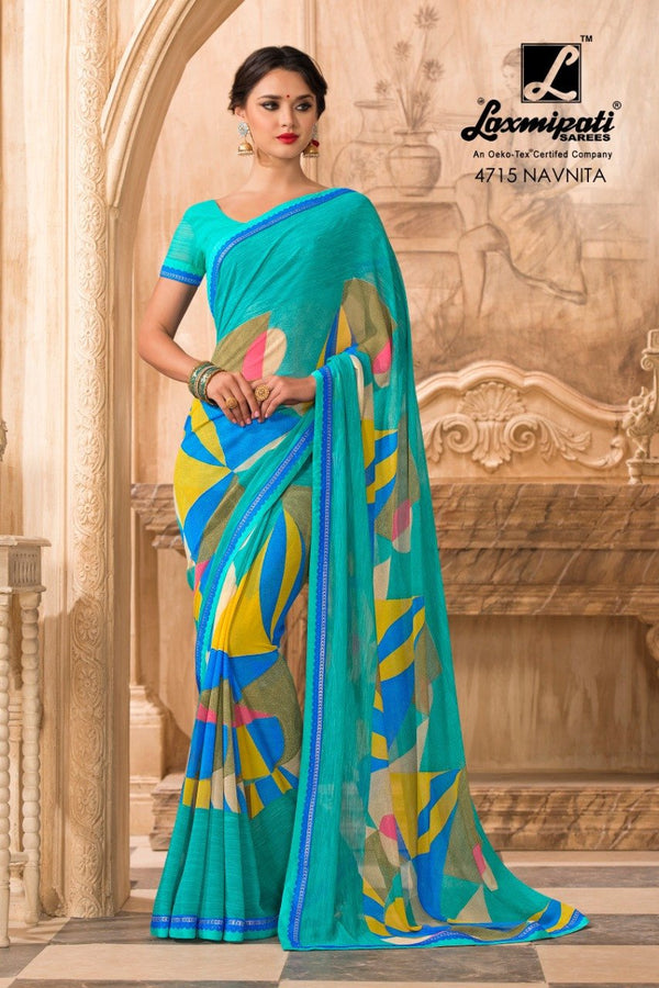 Laxmipati Bhamini 4715 Blue Georgette Saree