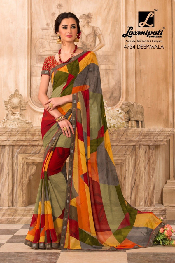 Laxmipati Bhamini 4734 Multicolor Georgette Saree