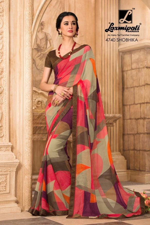 Laxmipati Bhamini 4740 Multicolor Georgette Saree