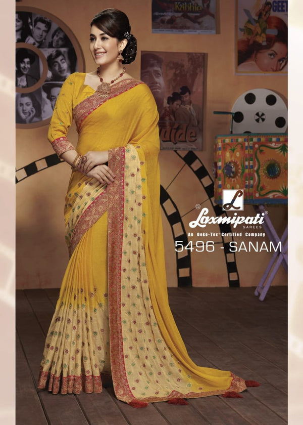 Laxmipati Bollywood Cafe 5496 Multicolor Chiffon Saree