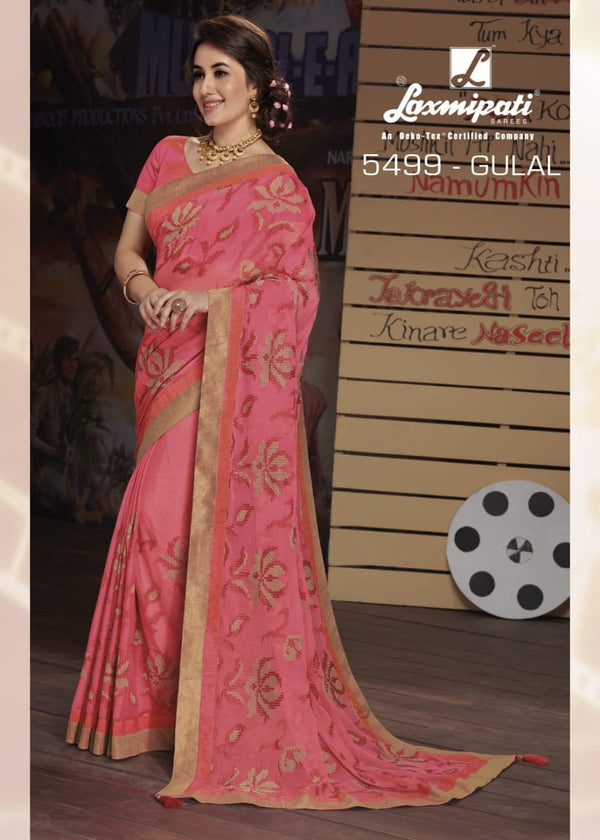 Laxmipati Bollywood Cafe 5499 Pink Chiffon Saree