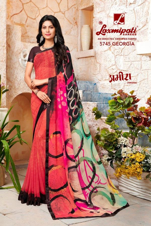 Laxmipati Ameera 5745 Multicolor Georgette Saree