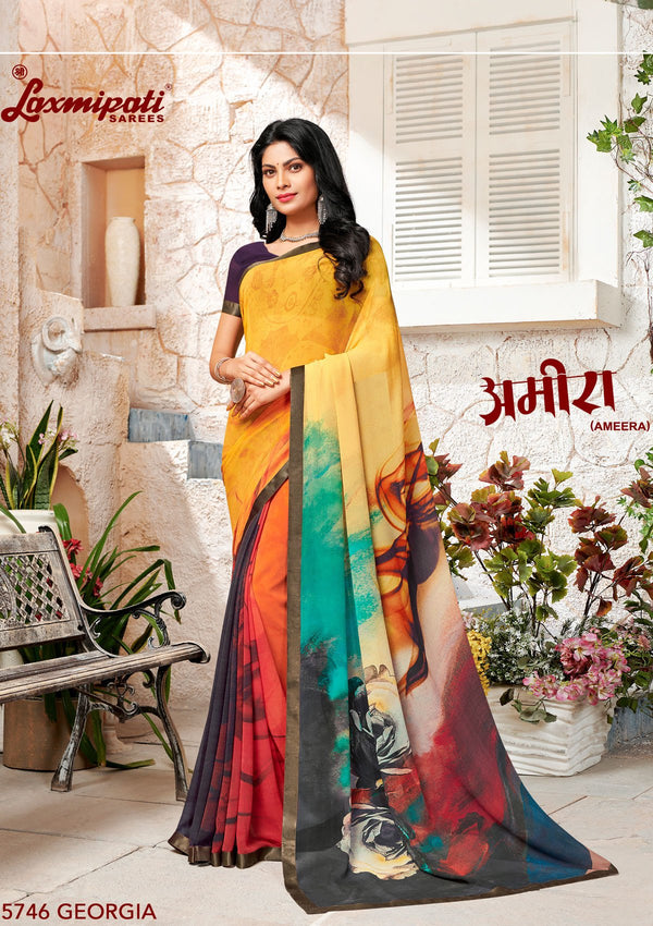 Laxmipati Ameera 5746 Multicolor Georgette Saree