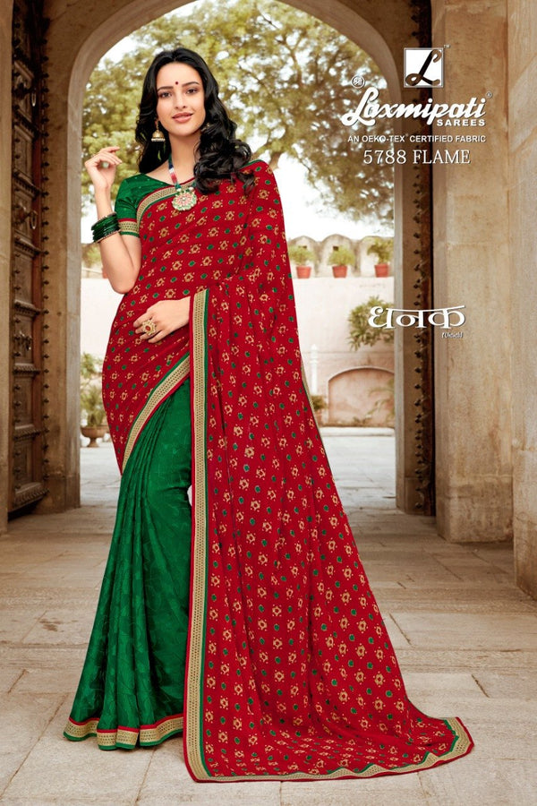 Laxmipati Dhanak 5788 Multicolor Chiffon Saree