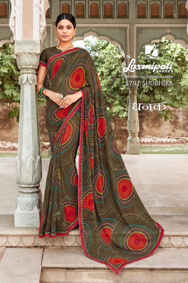 Laxmipati Dhanak 5791 Multicolor Georgette Saree