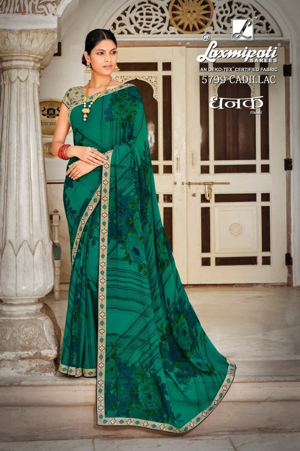 Laxmipati Dhanak 5799 Green Georgette Saree