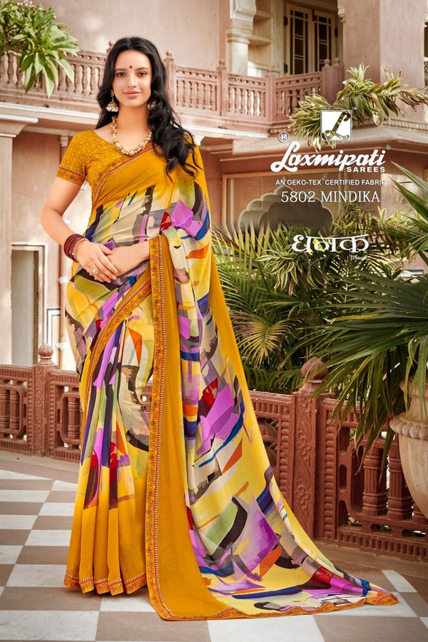 Laxmipati Dhanak 5802 Multicolor Georgette Saree