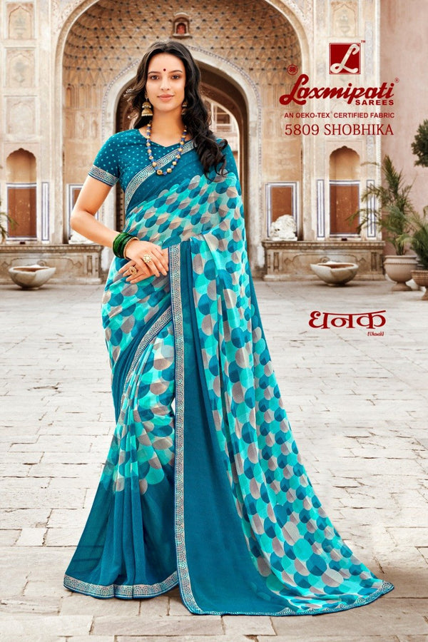 Laxmipati Dhanak 5809 Multicolor Georgette Saree