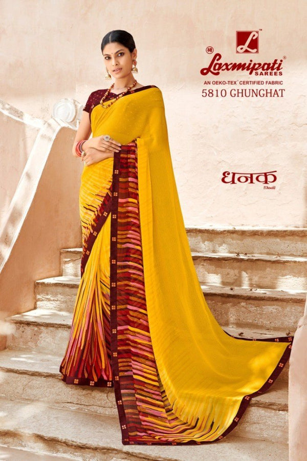 Laxmipati Dhanak 5810 Multicolor Georgette Saree