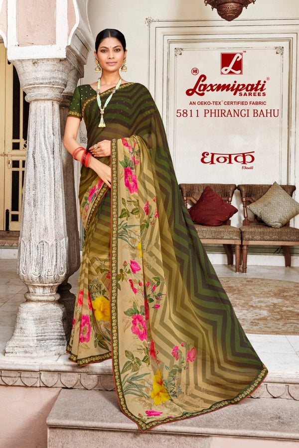 Laxmipati Dhanak 5811 Multicolor Georgette Saree