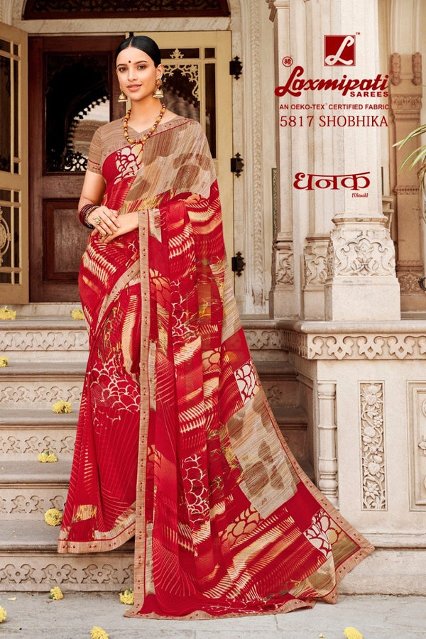 Laxmipati Dhanak 5817 Red Georgette Saree