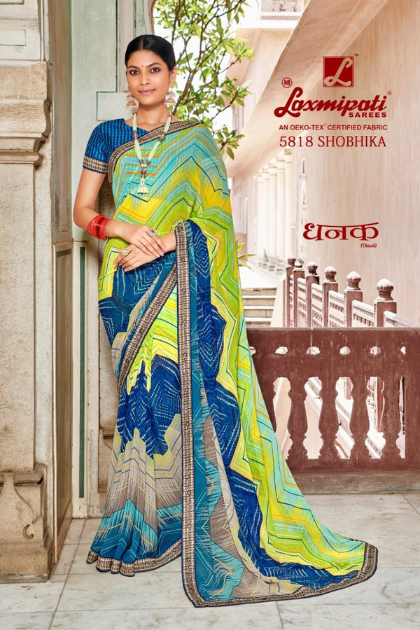 Laxmipati Dhanak 5818 Multicolor Georgette Saree