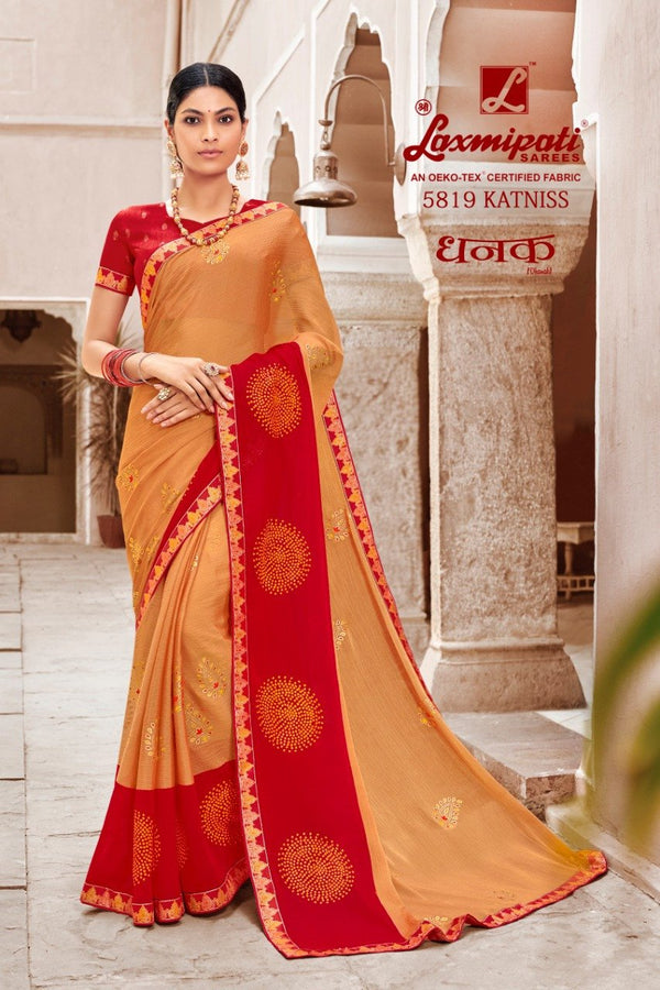 Laxmipati Dhanak 5819 Multicolor Chiffon Saree