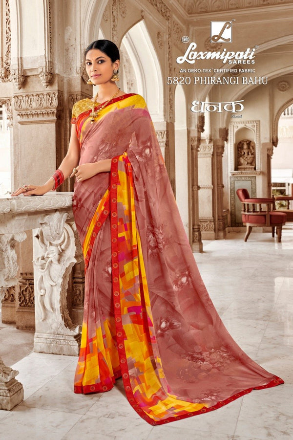 Laxmipati Dhanak 5820 Multicolor Georgette Saree