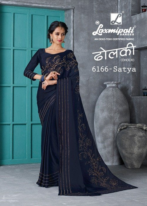 Laxmipati Dholki 6166 Blue Silk Saree