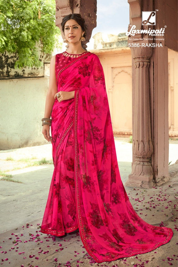 Laxmipati Dilbaro 5386 Pink Georgette Saree