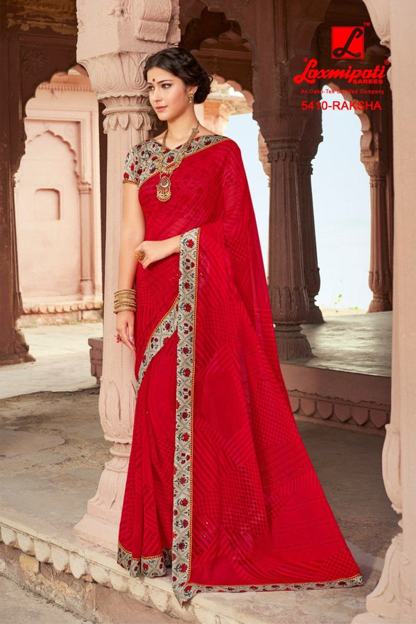 Laxmipati Dilbaro 5410 Red Georgette Saree