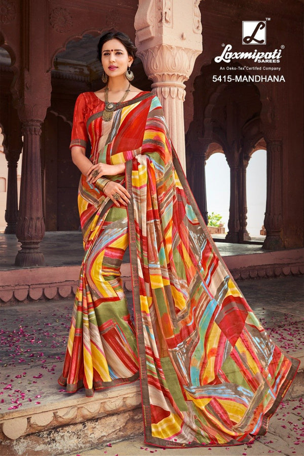 Laxmipati Dilbaro 5415 Multicolor Georgette Saree