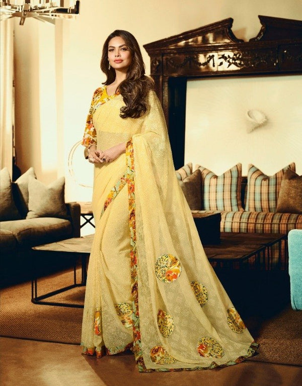 Sanskar Old Hit Stp-23005 Yellow Unique Fancy Fabric Saree