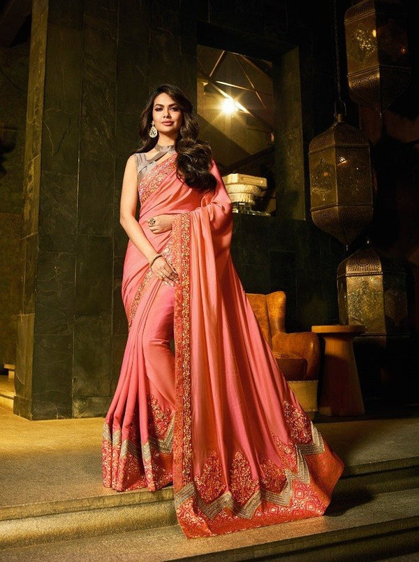 Sanskar Old Hit Stp-23015 Pink Unique Fancy Fabric Saree