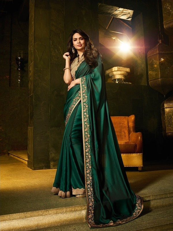 Sanskar Old Hit Stp-23016 Green Unique Fancy Fabric Saree