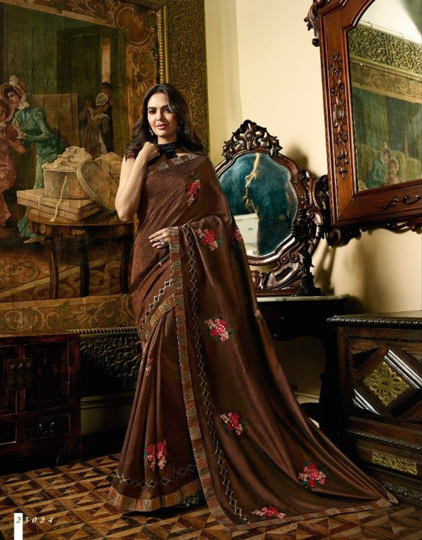 Sanskar Old Hit Stp-23024 Brown Unique Fancy Fabric Saree