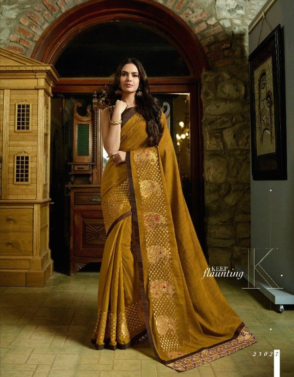 Sanskar Old Hit Stp-23027 Yellow Unique Fancy Fabric Saree