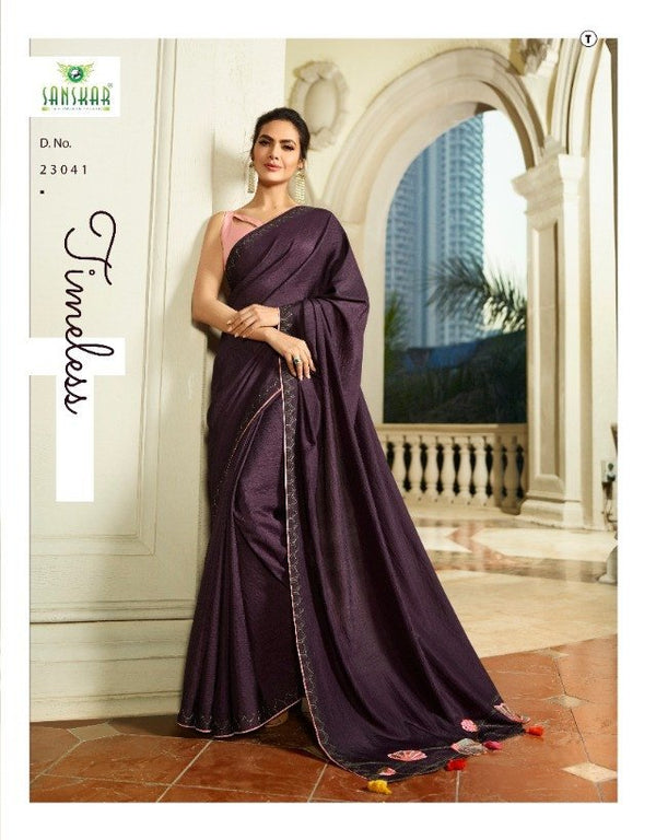 Sanskar Old Hit Stp-23041 Purple Unique Fancy Fabric Saree