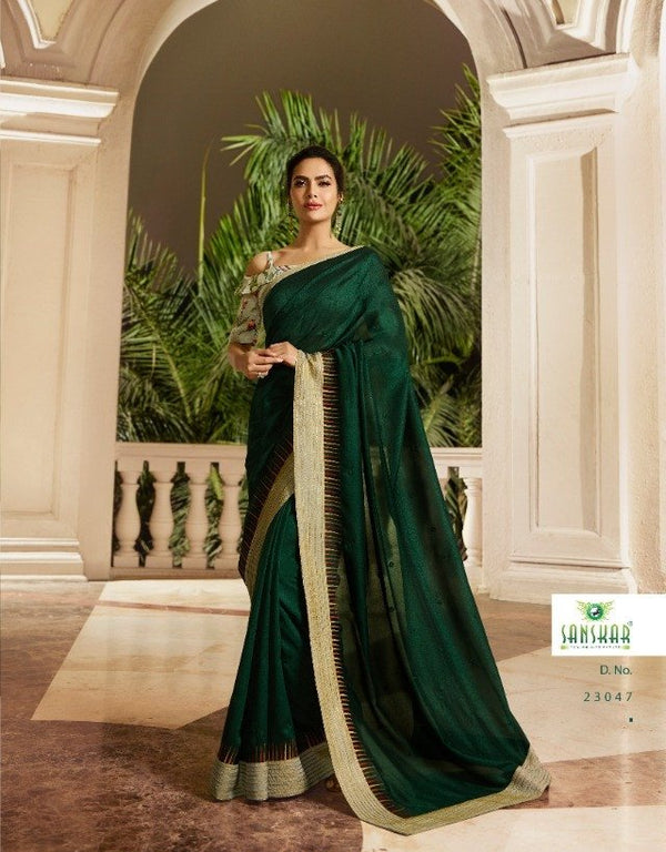 Sanskar Old Hit Stp-23047 Green Unique Fancy Fabric Saree