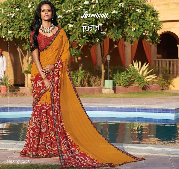 Laxmipati Fiza 5665 Multicolor Chiffon Saree