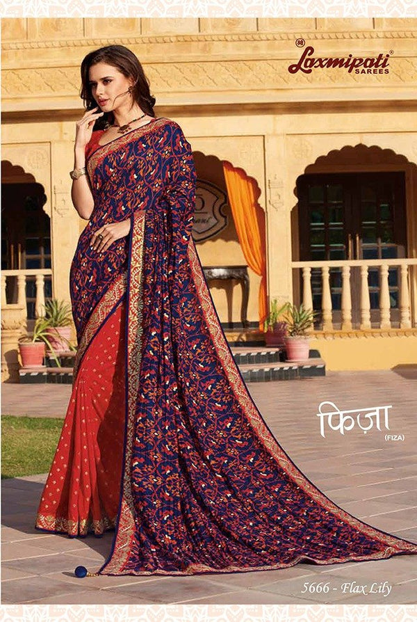 Laxmipati Fiza 5666 Multicolor Chiffon Saree