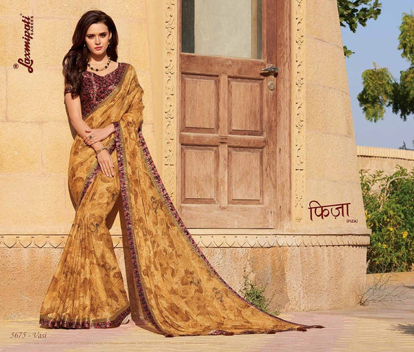 Laxmipati Fiza 5675 Multicolor Chiffon Saree