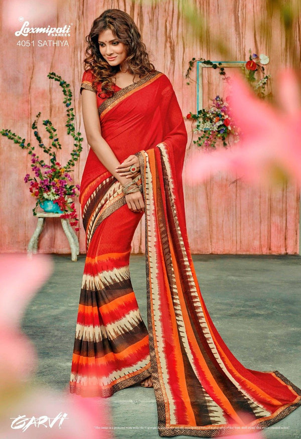 Laxmipati Garvi 4051 Multicolor Georgette Saree