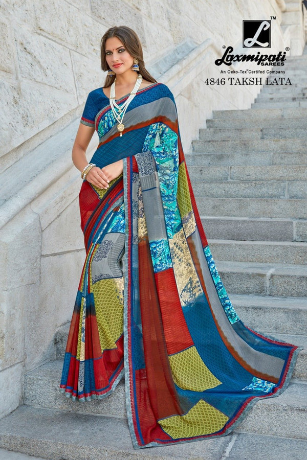 Laxmipati Gaura 4846 Multicolor Georgette Saree