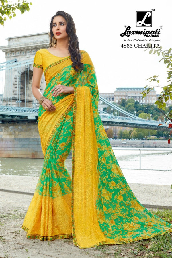 Laxmipati Gaura 4866 Multicolor Georgette Saree