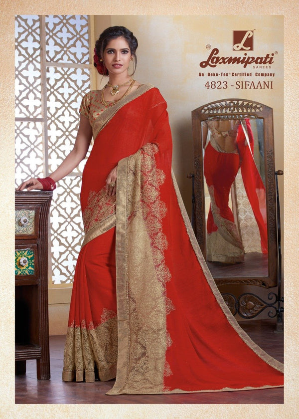 Laxmipati Ghoonghat 4823 Multicolor Chiffon Saree