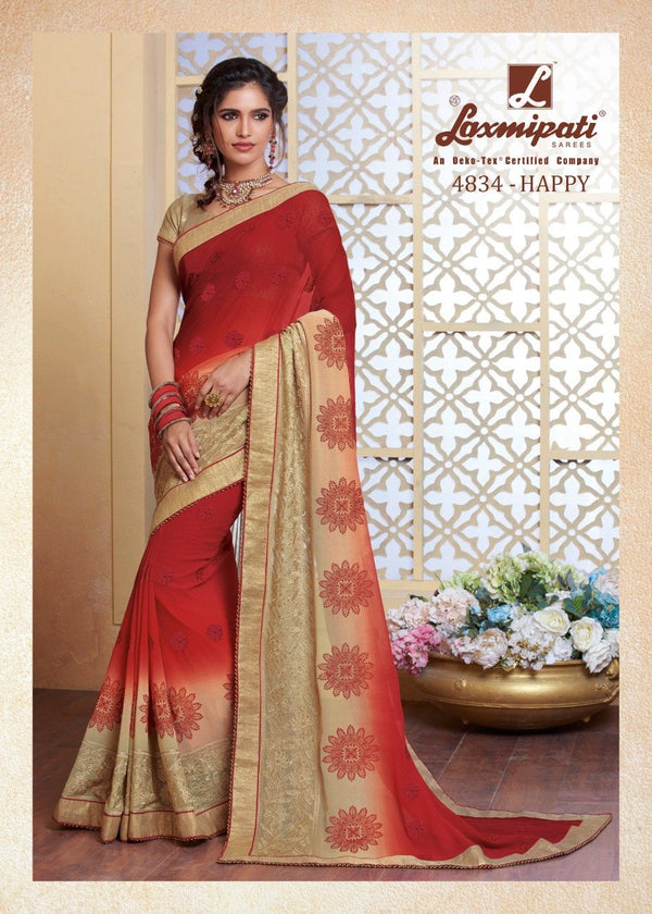 Laxmipati Ghoonghat 4834 Multicolor Chiffon Saree