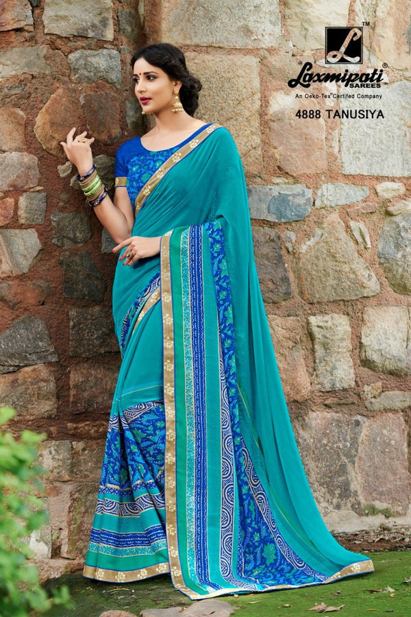 Laxmipati Guleri 4888 Blue Georgette Saree