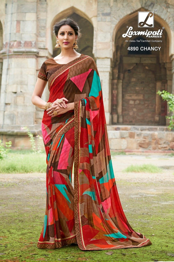 Laxmipati Guleri 4890 Multicolor Georgette Saree