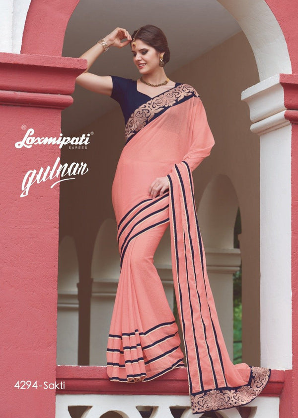 Laxmipati Gulnar 4294 Pink Chiffon Saree