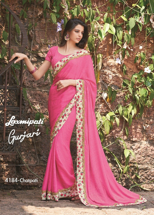 Laxmipati Gurjari 4184 Pink Chiffon Saree