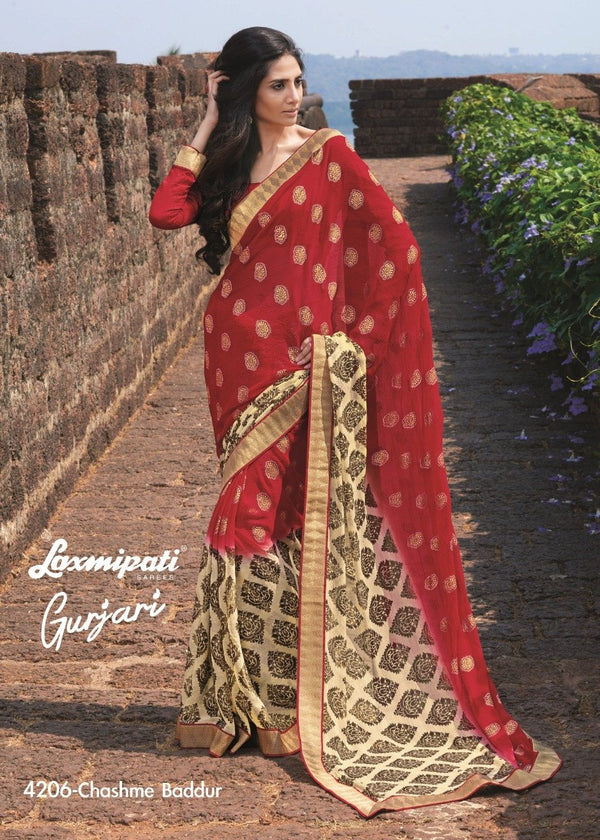 Laxmipati Gurjari 4206 Multicolor Chiffon Saree