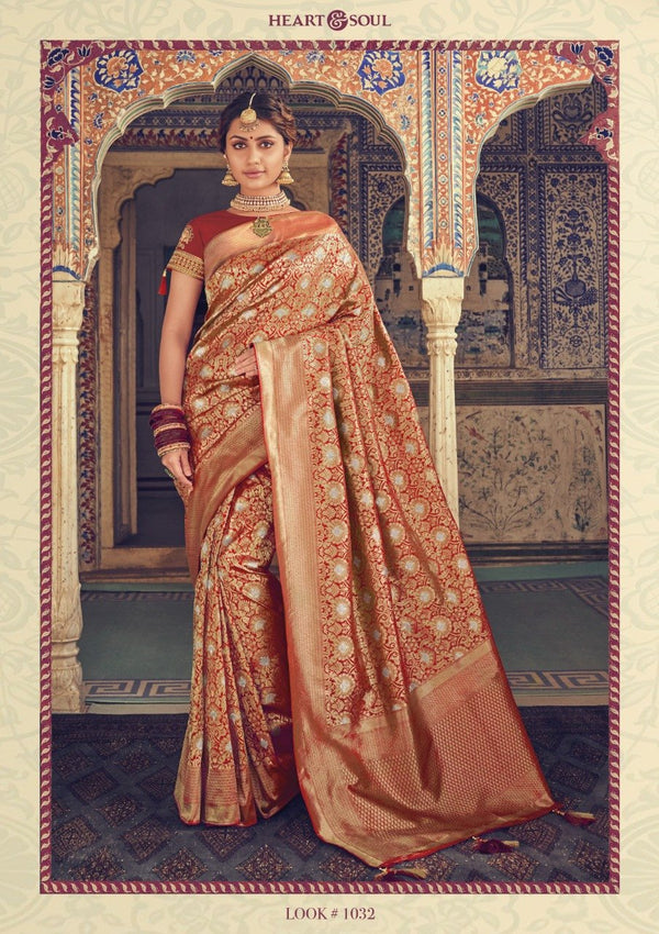 Heart & Soul H & S Collection Hs0032 Multicolor Raw Silk Saree