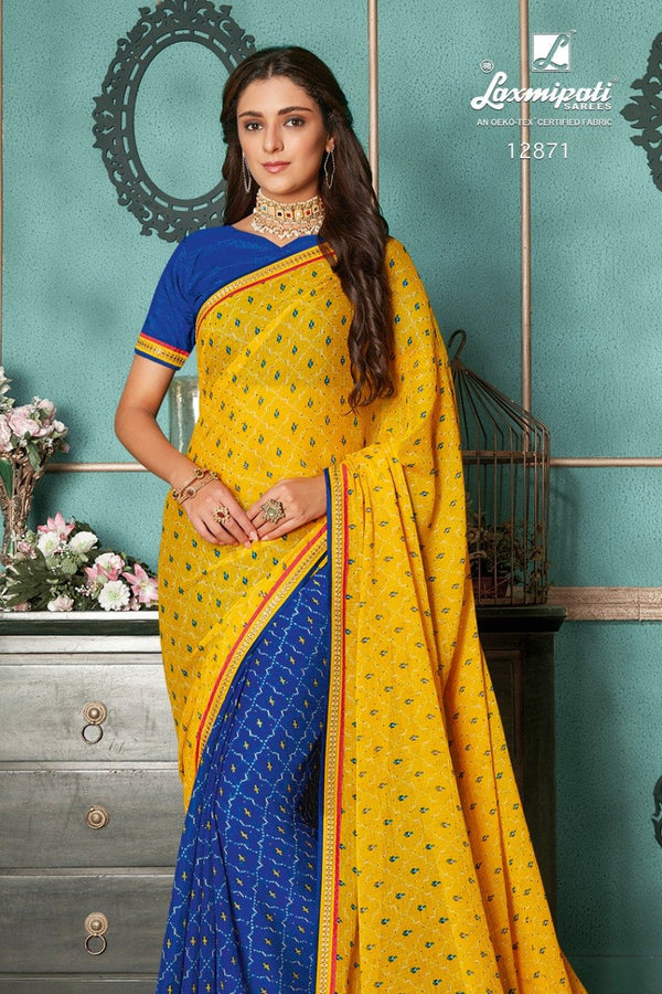 Laxmipati Old Hit Pm-12871 Multicolor Chiffon Saree