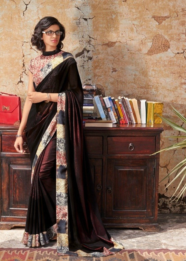 Laxmipati Humsafar 3573 Brown Silk Saree