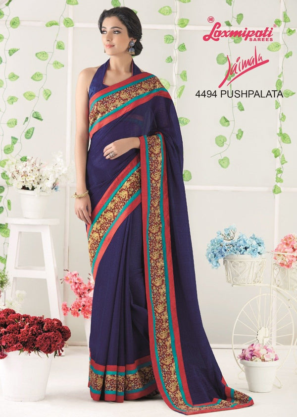 Laxmipati Jaimala 4494 Blue Chiffon Saree