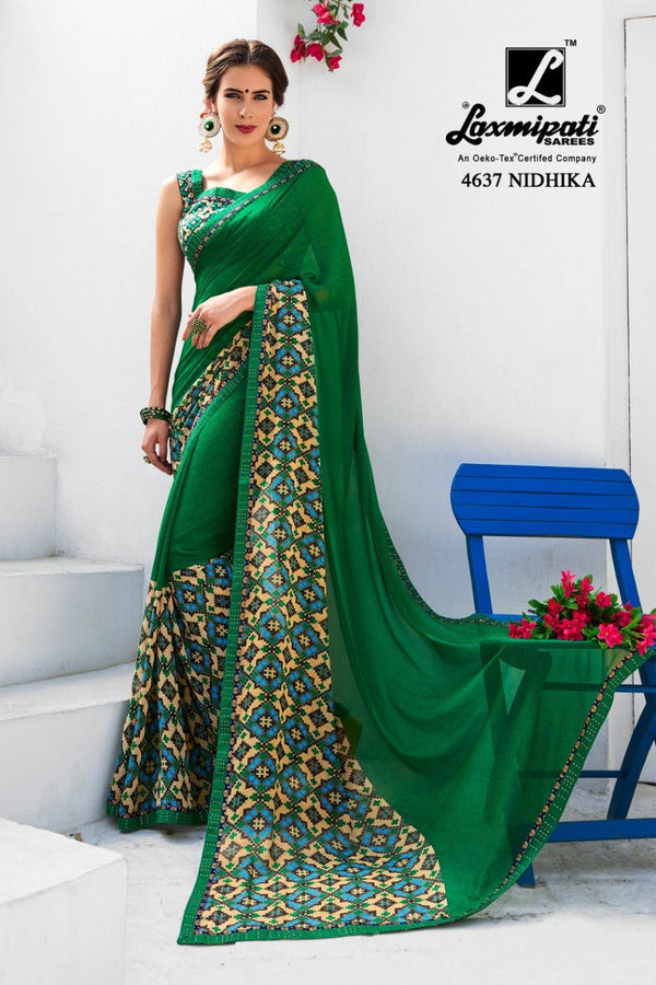 Laxmipati Jaimini 4637 Green Georgette Saree