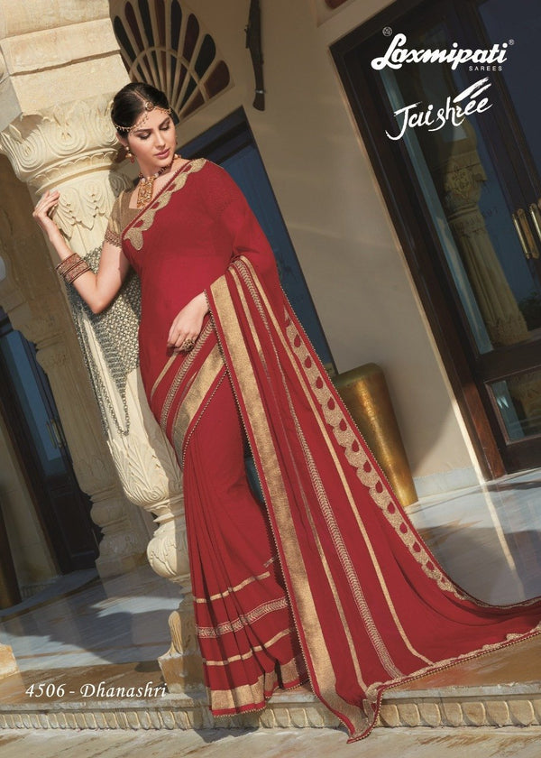 Laxmipati Jaishree 4506 Red Georgette Saree