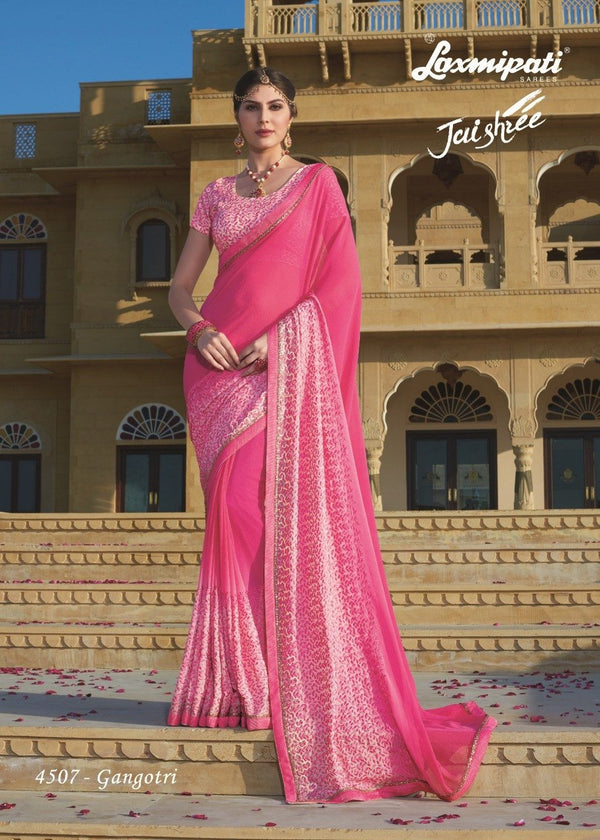 Laxmipati Jaishree 4507 Pink Georgette Saree